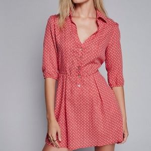 Free People | 3/4 Sleeve Mini Button Up Dress